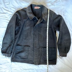 Vintage 60's French Work Coat, Rare Black Dye